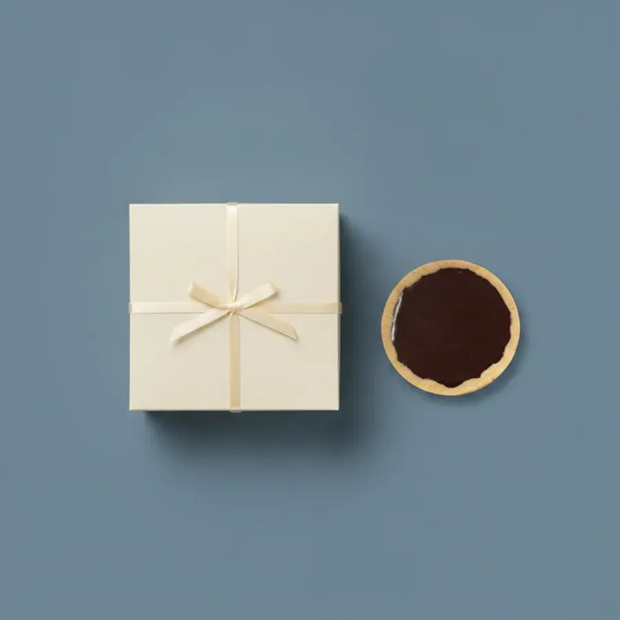A box of French tarts packed flat and kept cold for delivery across Dallas